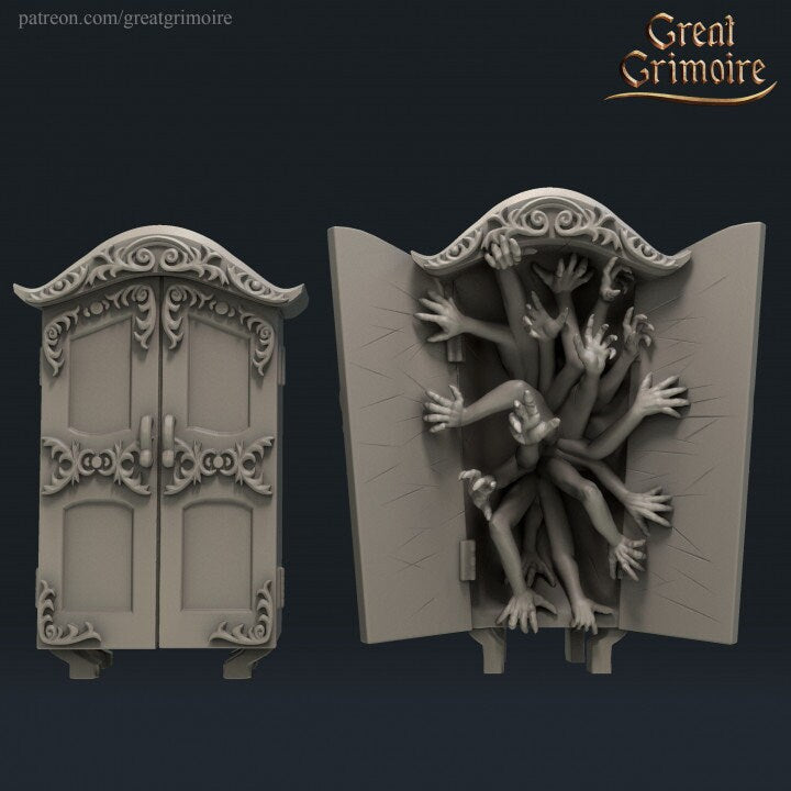 Little Girl & The Monster in the Closet from "Mystique Labs" By Great Grimoire Miniatures