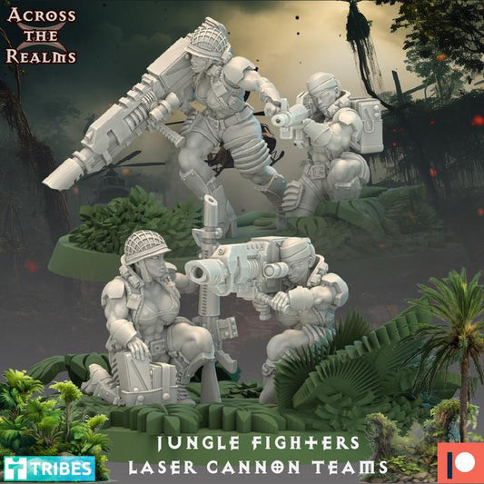 Jungle Fighter Laser Cannon teams by Across the Realms Miniatures