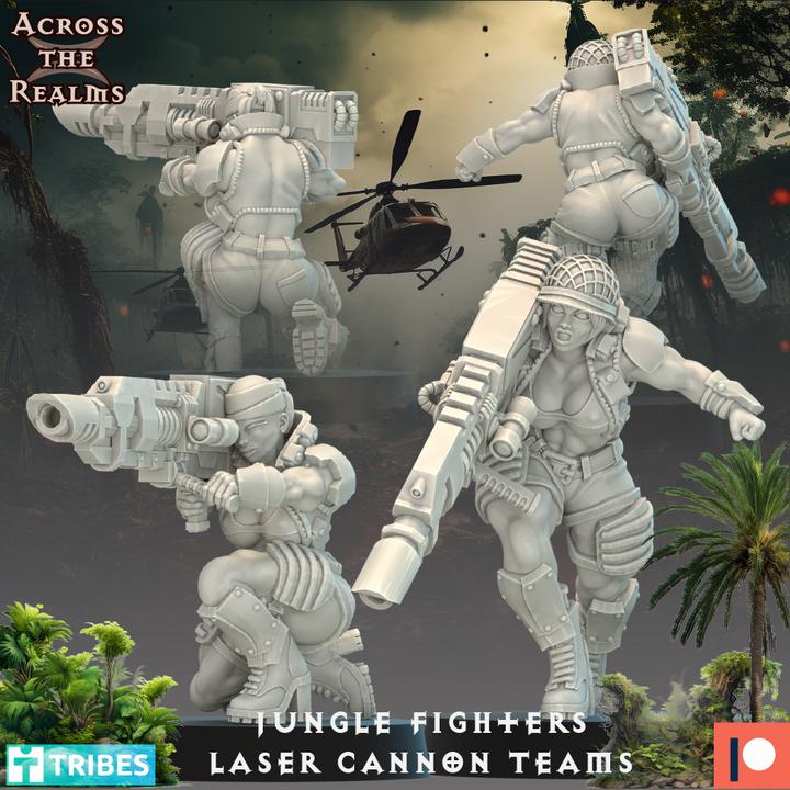 Jungle Fighter Laser Cannon teams by Across the Realms Miniatures
