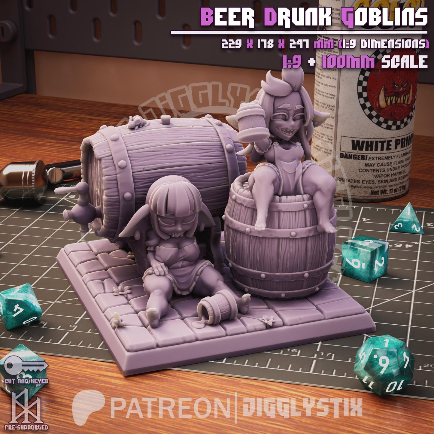 Beer Drunk Goblins Statue Model Kit  by Jigglystix Pin Up Factory