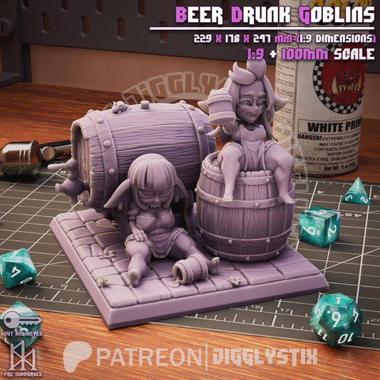 Beer Drunk Goblins Statue Model Kit  by Jigglystix Pin Up Factory
