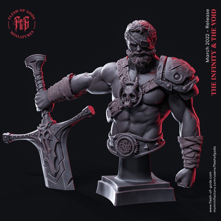 Kabel the Swordsman from "Infinity and Void" by Flesh of Gods Miniatures