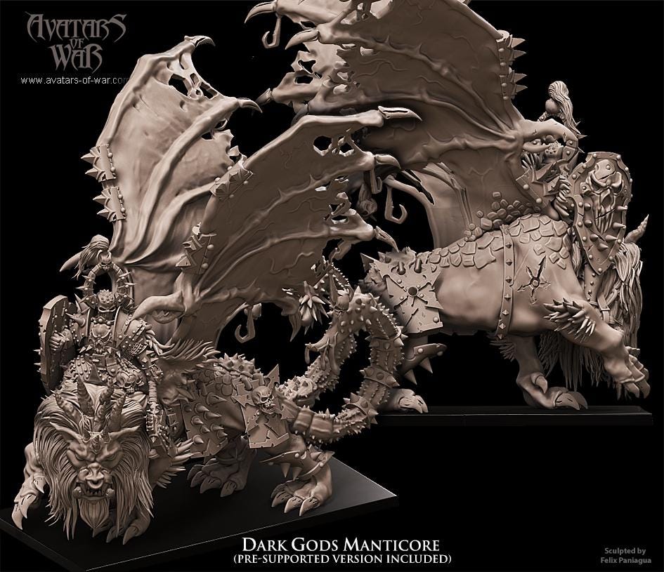 Lord of Wrath on Manticore by Avatars of War Miniatures