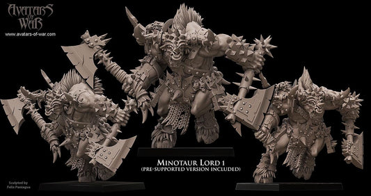 Beastmen Minotaur Lord 1 by Avatars of War Miniatures