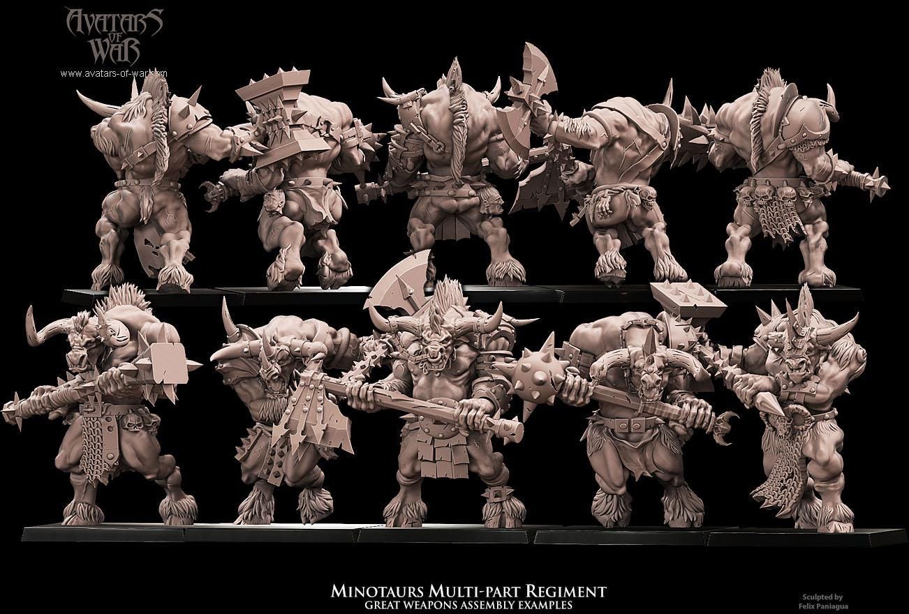 Minotaurs Modular Unit by Avatars of War Miniatures