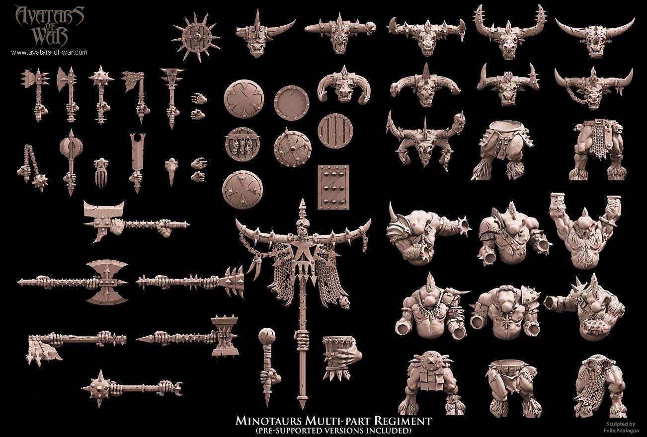 Minotaurs Modular Unit by Avatars of War Miniatures