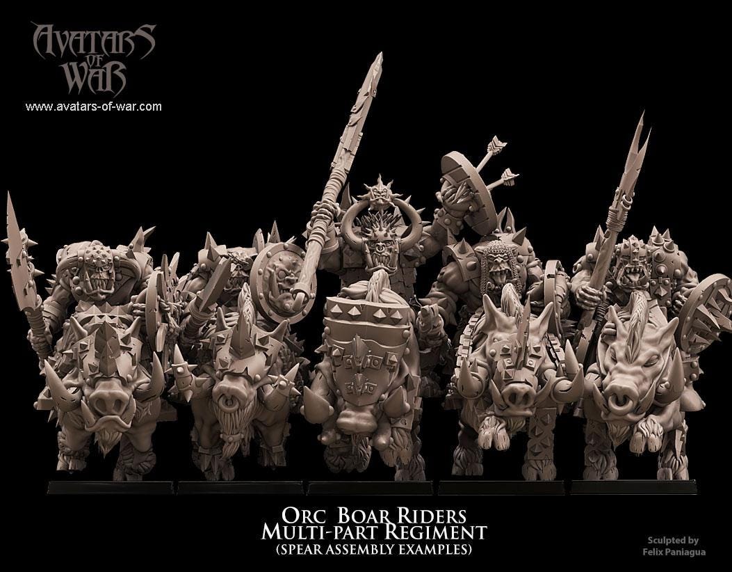 Orc Boar Riders Unit by Avatars of War Miniatures