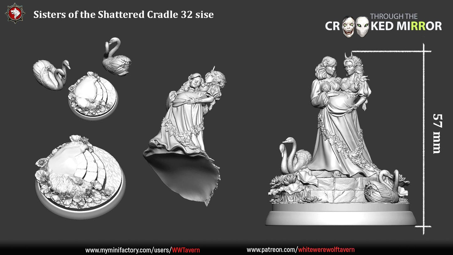 Sisters of the Shattered Cradle from "Through the Crooked Mirror" by White Werewolf Tavern Miniatures