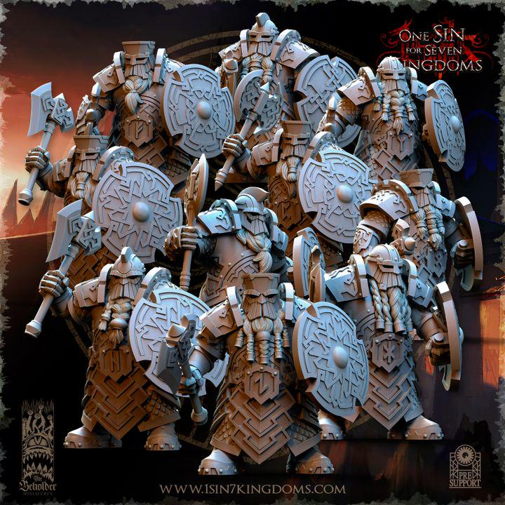 Dwarven Kingdoms Ironheads with Axe and Shield  by Beholder Miniatures
