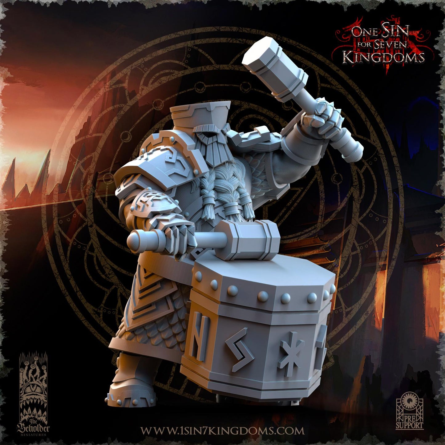Dwarven Kingdoms Ironheads with Axe and Shield  by Beholder Miniatures