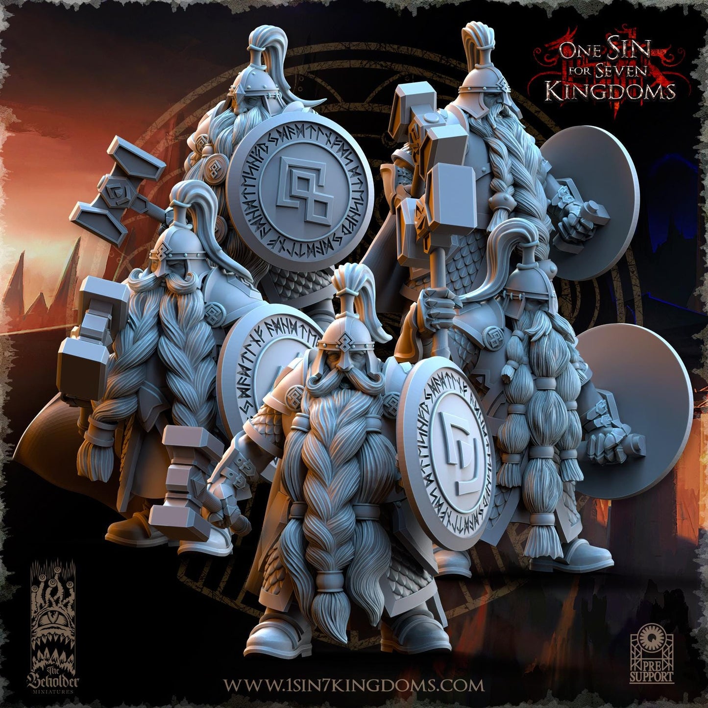 Dwarven Kingdoms Highborn Warriors  by Beholder Miniatures