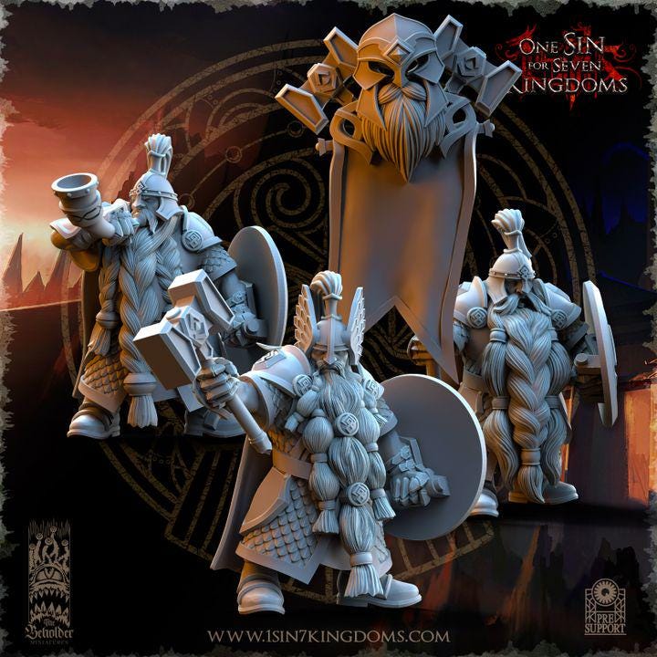 Dwarven Kingdoms Highborn Warriors  by Beholder Miniatures