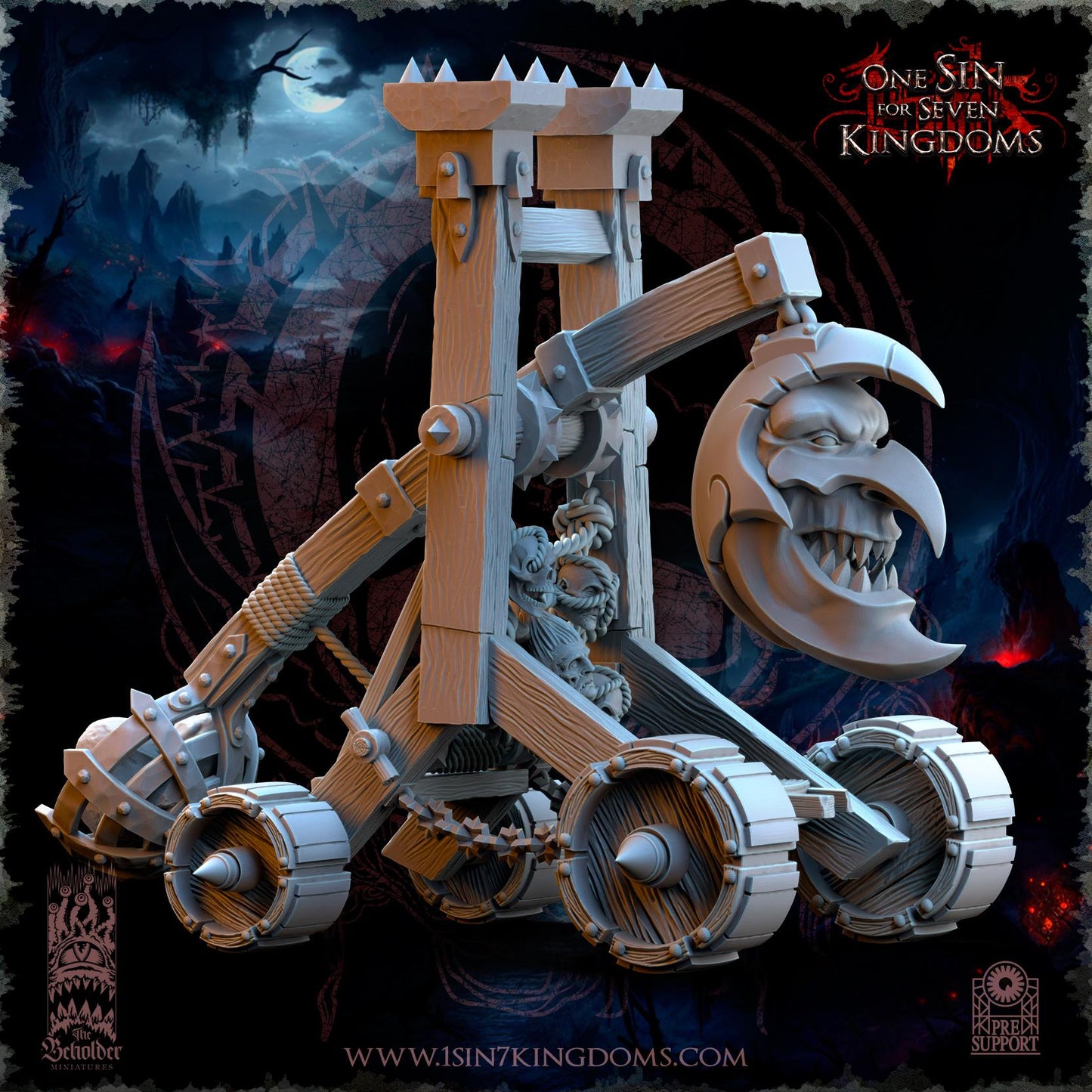 The Black Horde Goblins Trebuchet with Crew by Beholder Miniatures