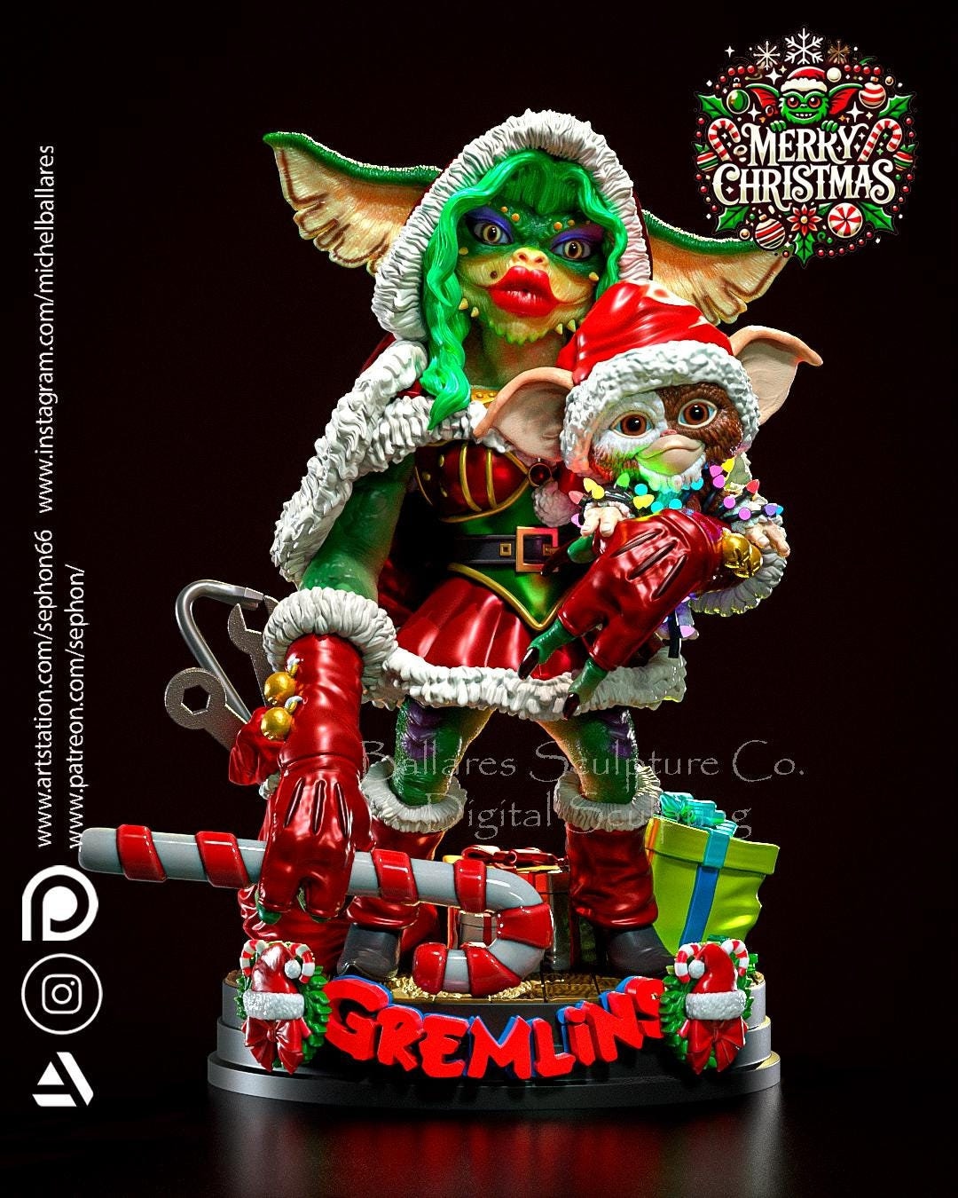 Holiday Greta Gremlin Statue Model Kit by Creative Geek MB
