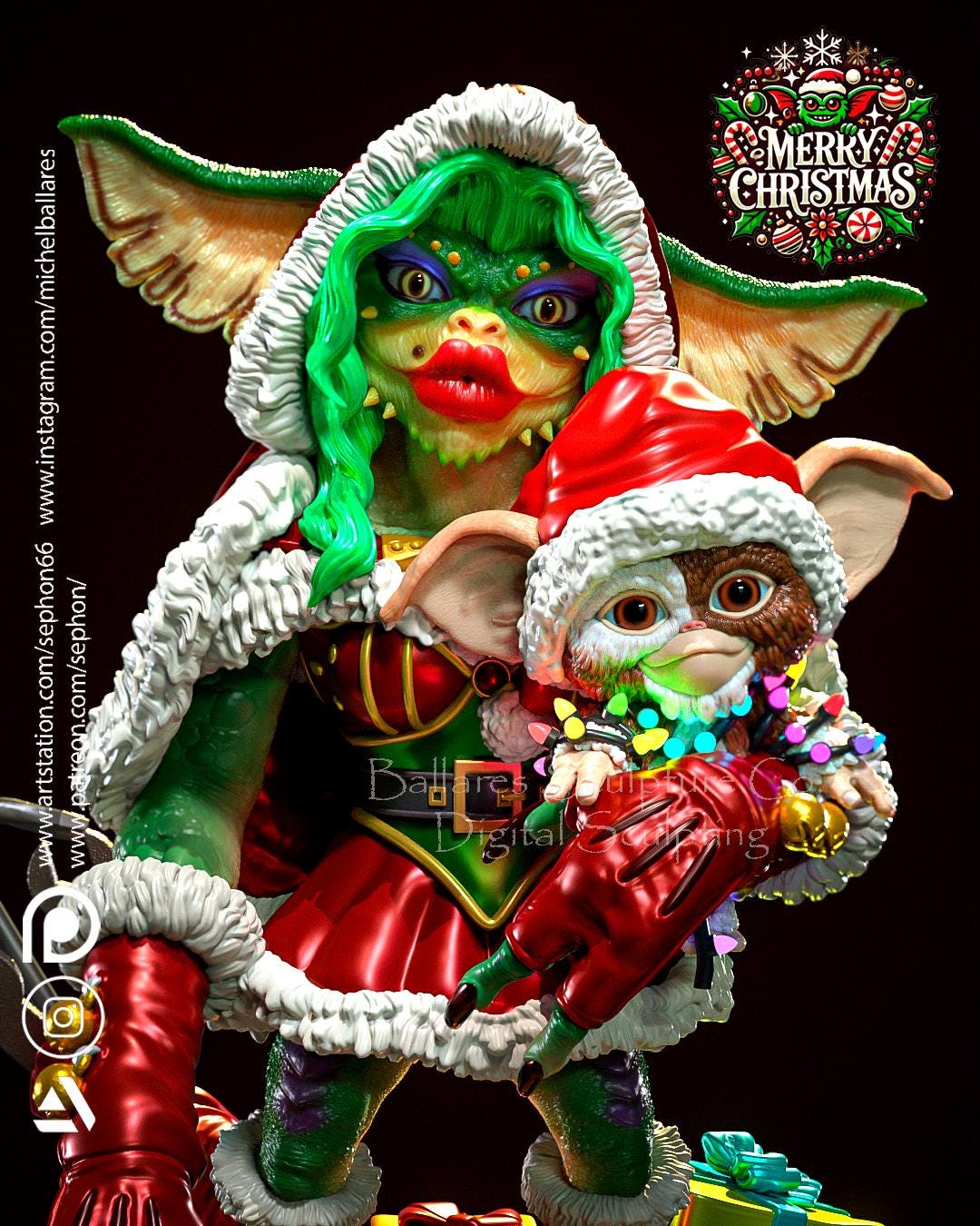Holiday Greta Gremlin Statue Model Kit by Creative Geek MB