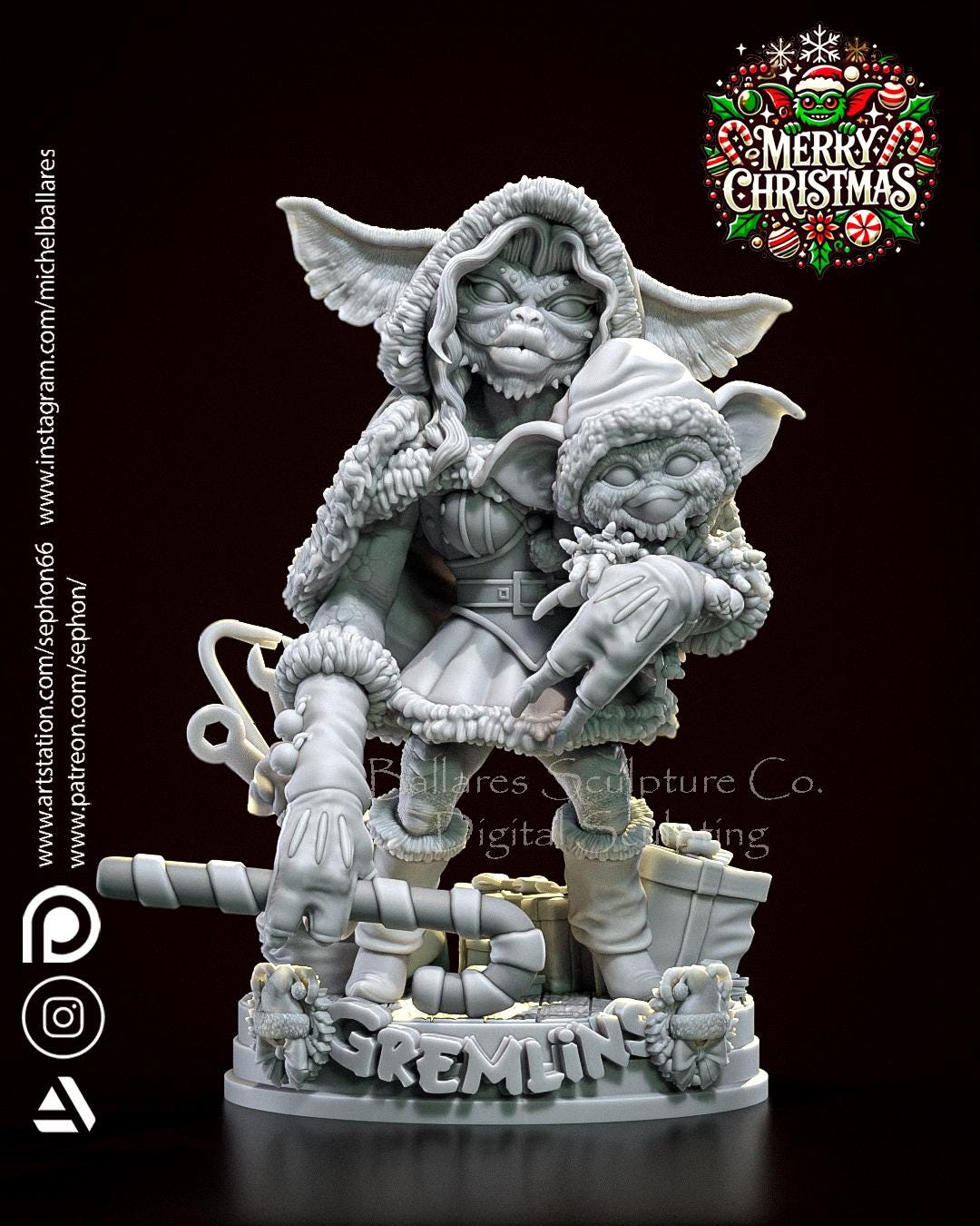 Holiday Greta Gremlin Statue Model Kit by Creative Geek MB