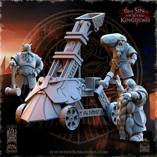 Dwarven Kingdoms Catapult with Crew by Beholder Miniatures
