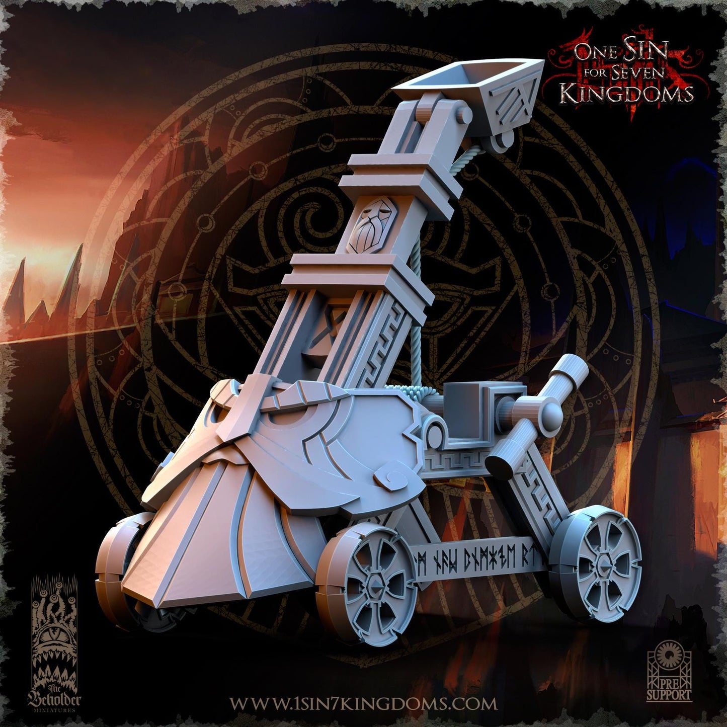 Dwarven Kingdoms Catapult with Crew by Beholder Miniatures