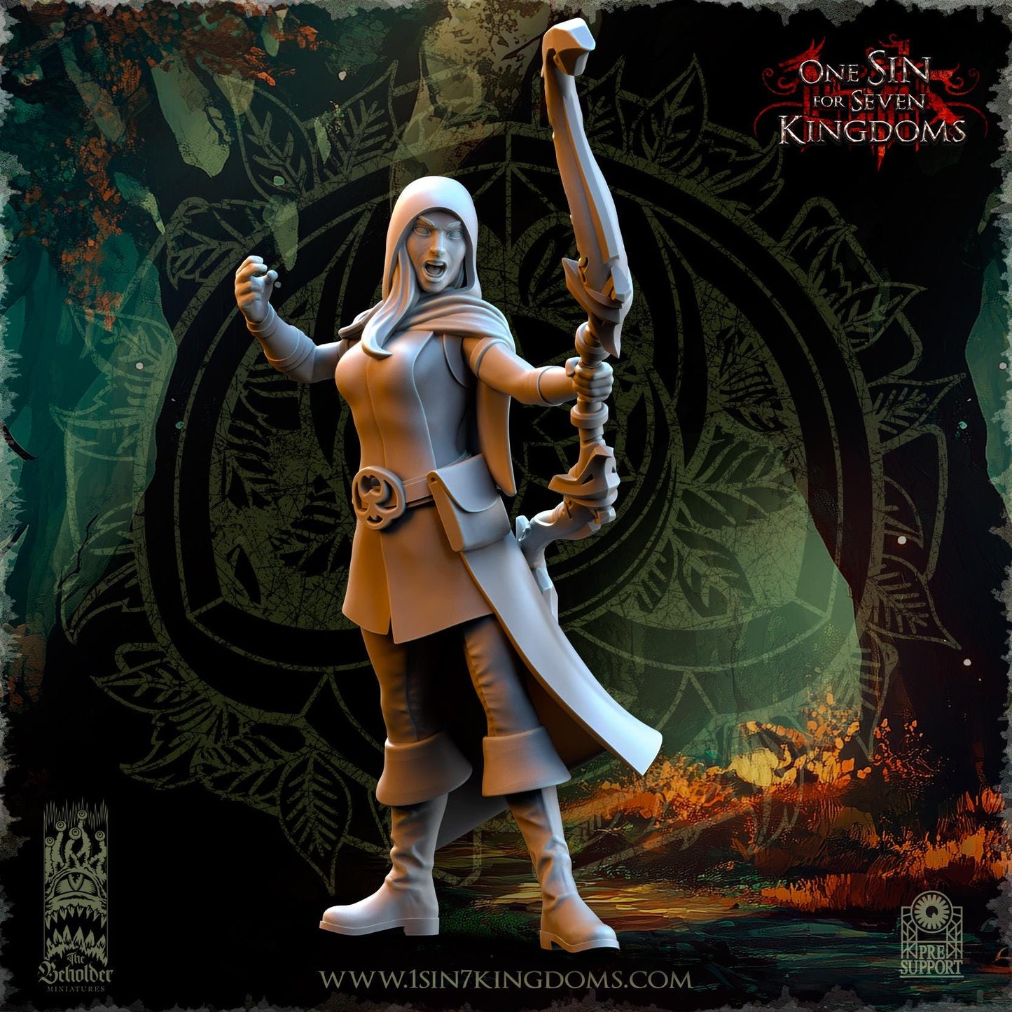 Evergreen Elves Rangers with Hood by Beholder Miniatures