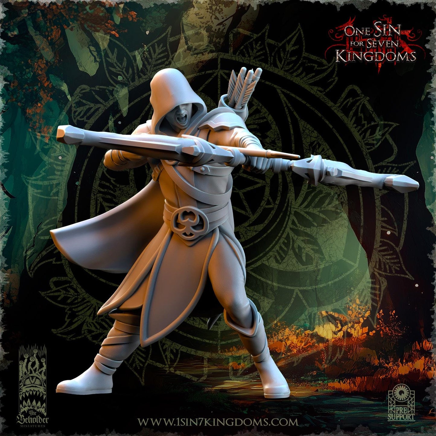 Evergreen Elves Rangers with Hood by Beholder Miniatures