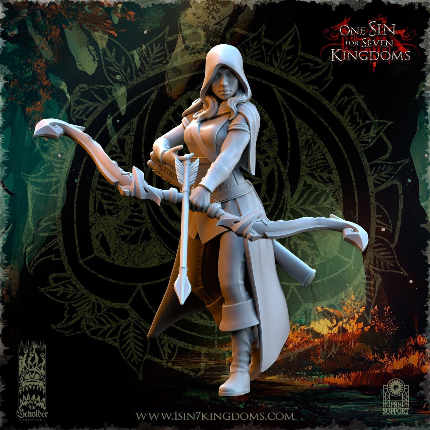 Evergreen Elves Rangers with Hood by Beholder Miniatures