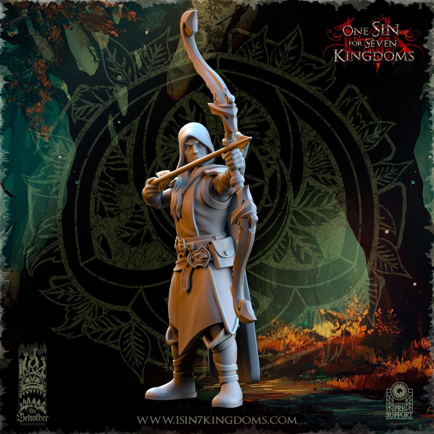 Evergreen Elves Rangers with Hood by Beholder Miniatures