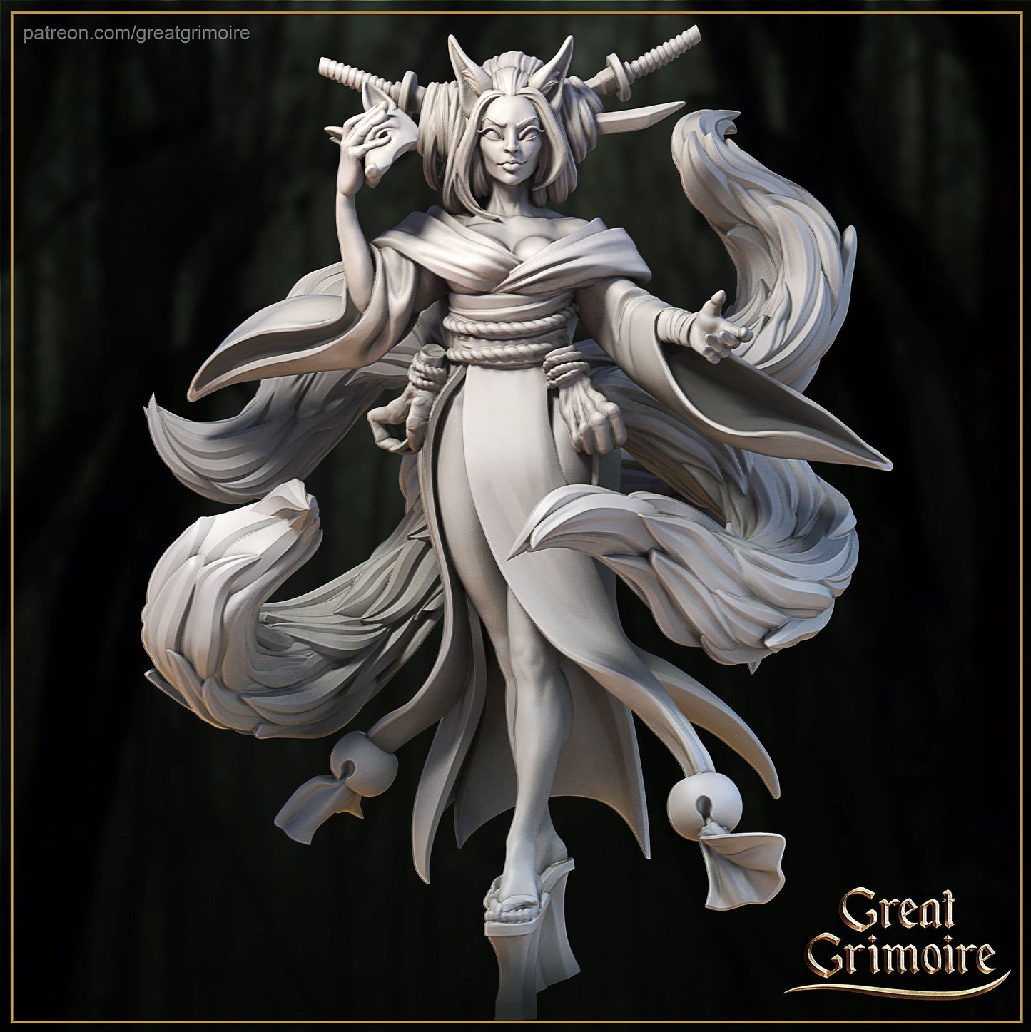 Kitsune Blade of the Forest from "Lost Shrine of the Damned" by Great Grimoire Miniatures