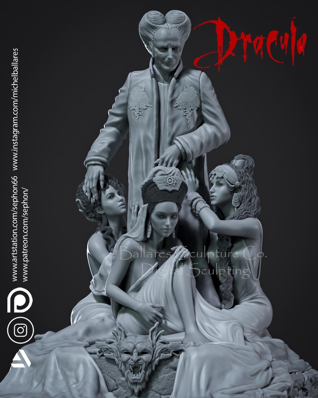 Dracula Statue Model Kit by Creative Geek MB