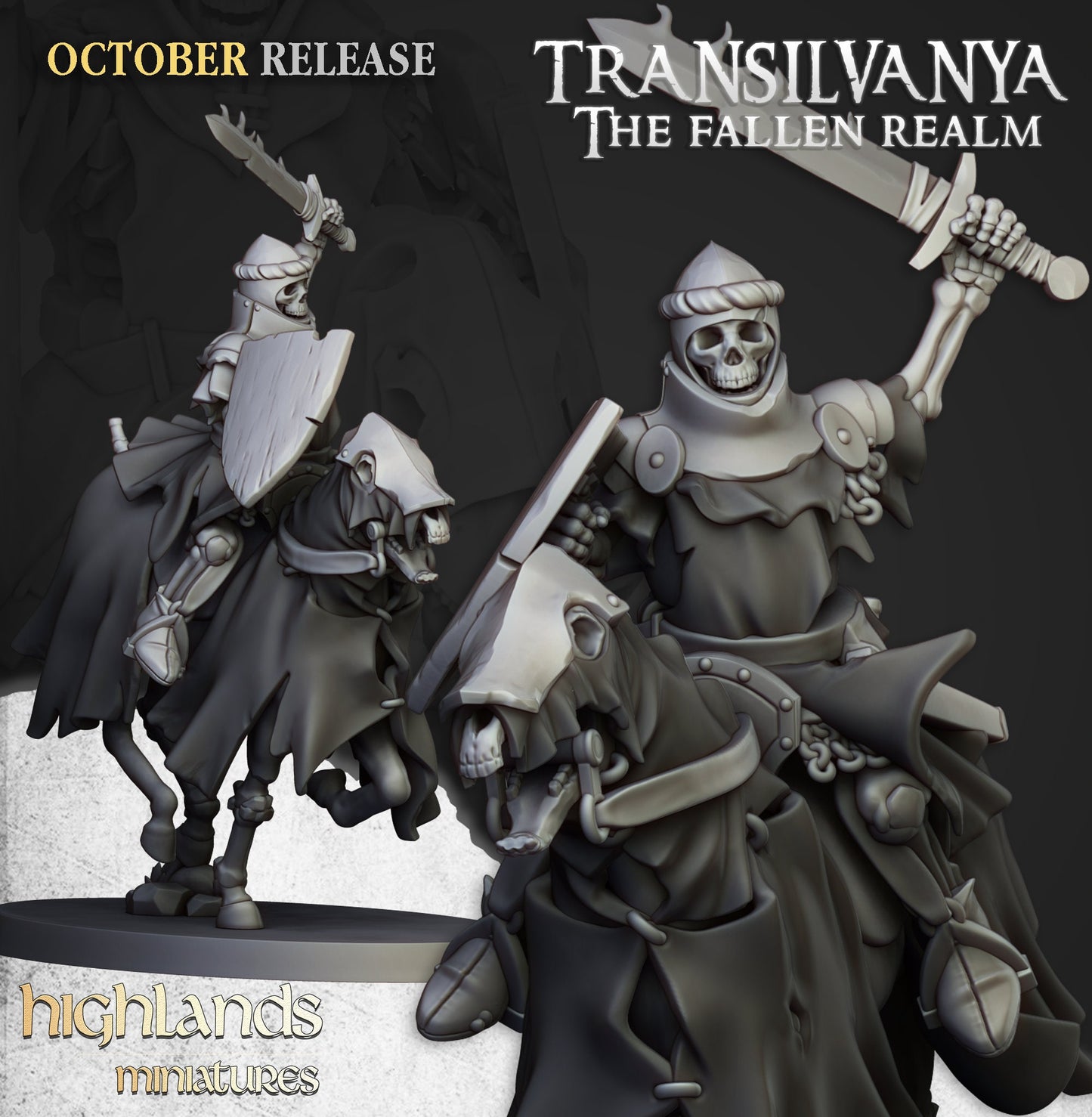 Mounted Skeleton Knights by Highland Miniatures