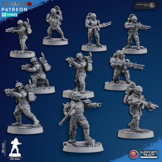 Fell Strike Squad (corrupted assault team) by Ghamak Miniatures