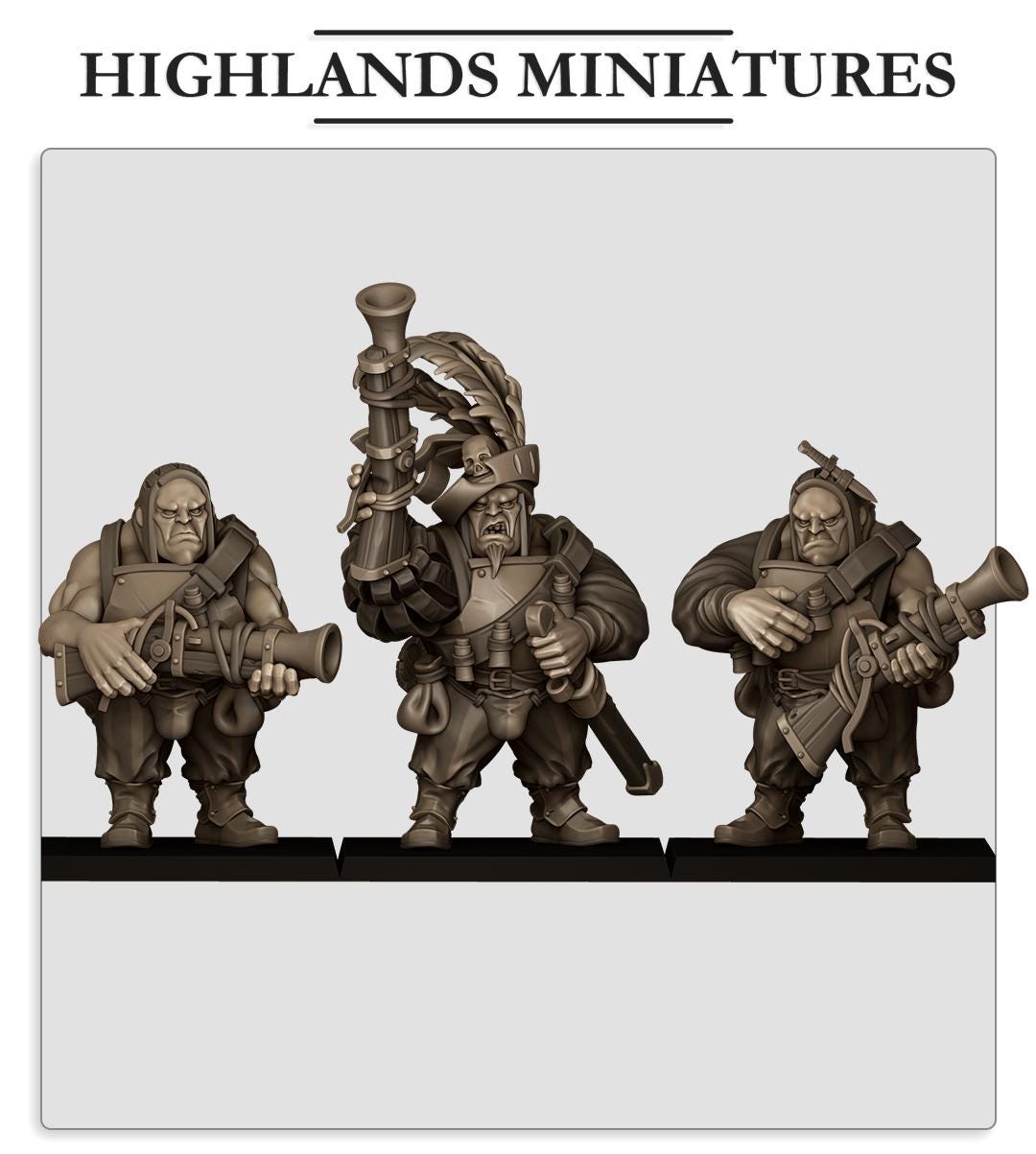Sunland Ogres with Blunderbuss  by Highland Miniatures