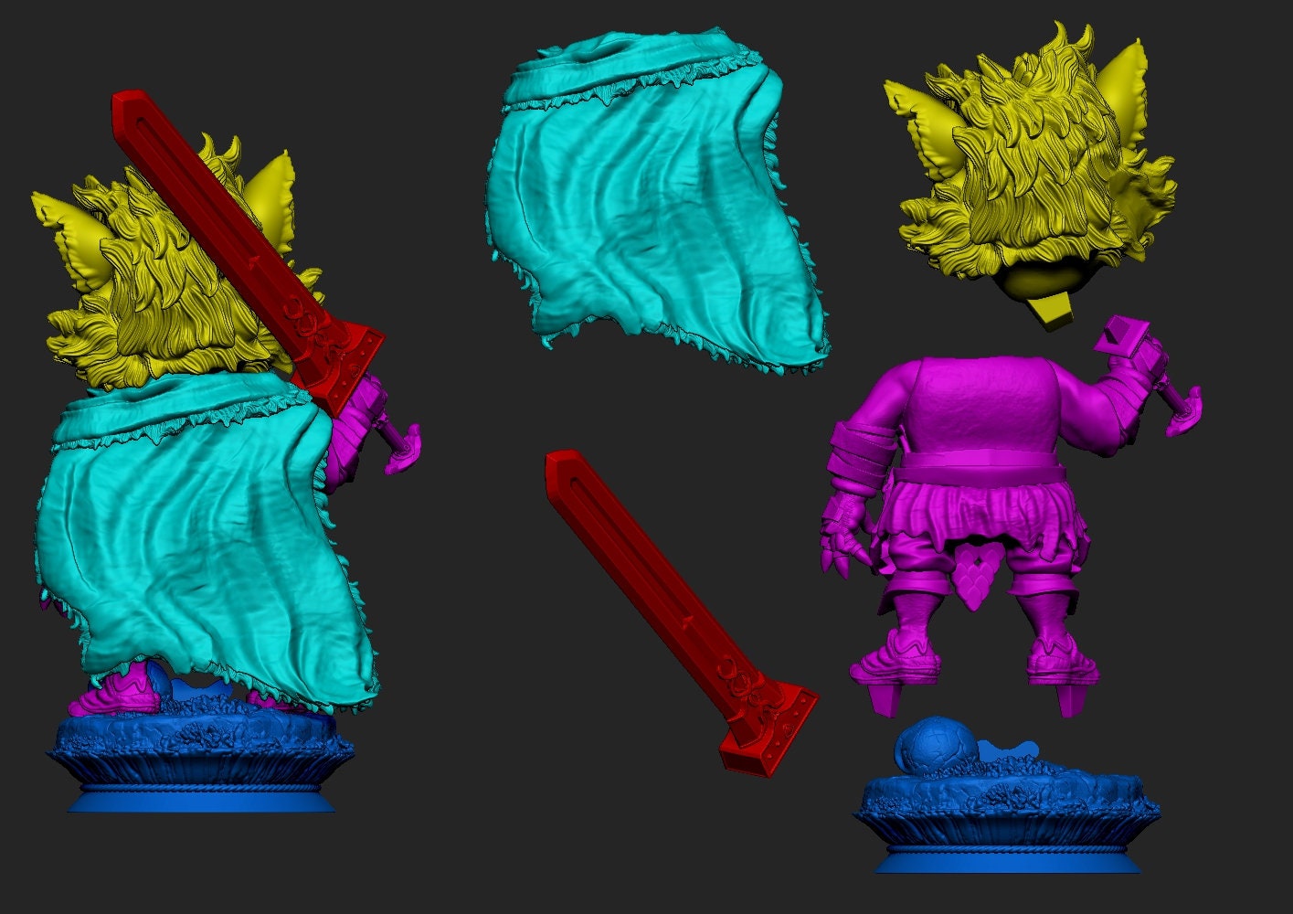 Chibi Dog Warrior Statue Model Kit by Creative Geek MB