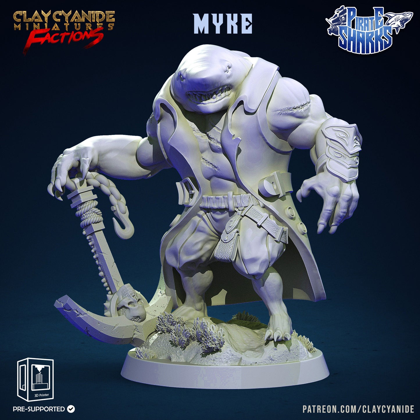 Pirate Sharks by Clay Cyanide Miniatures