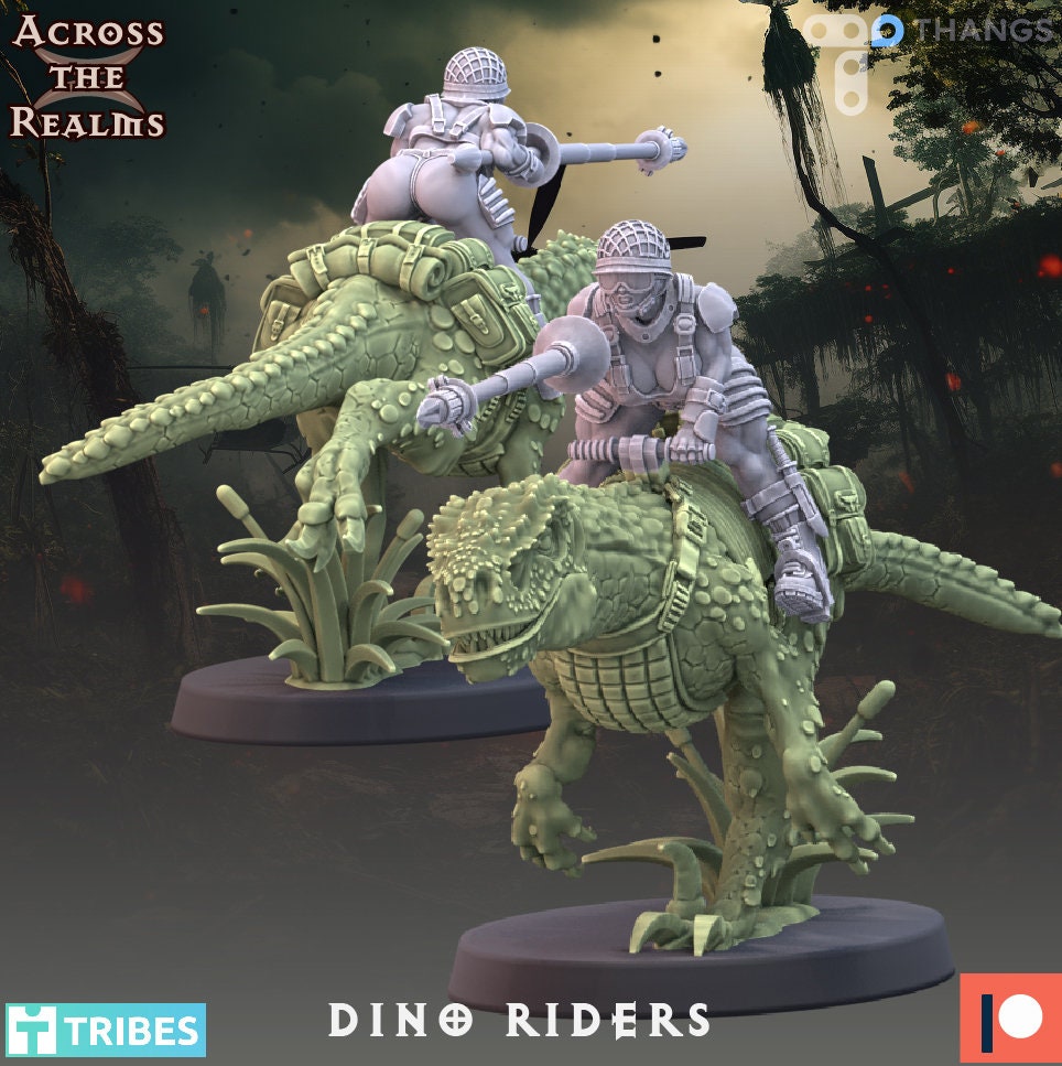 Jungle Dino Calvary by Across the Realms Miniatures