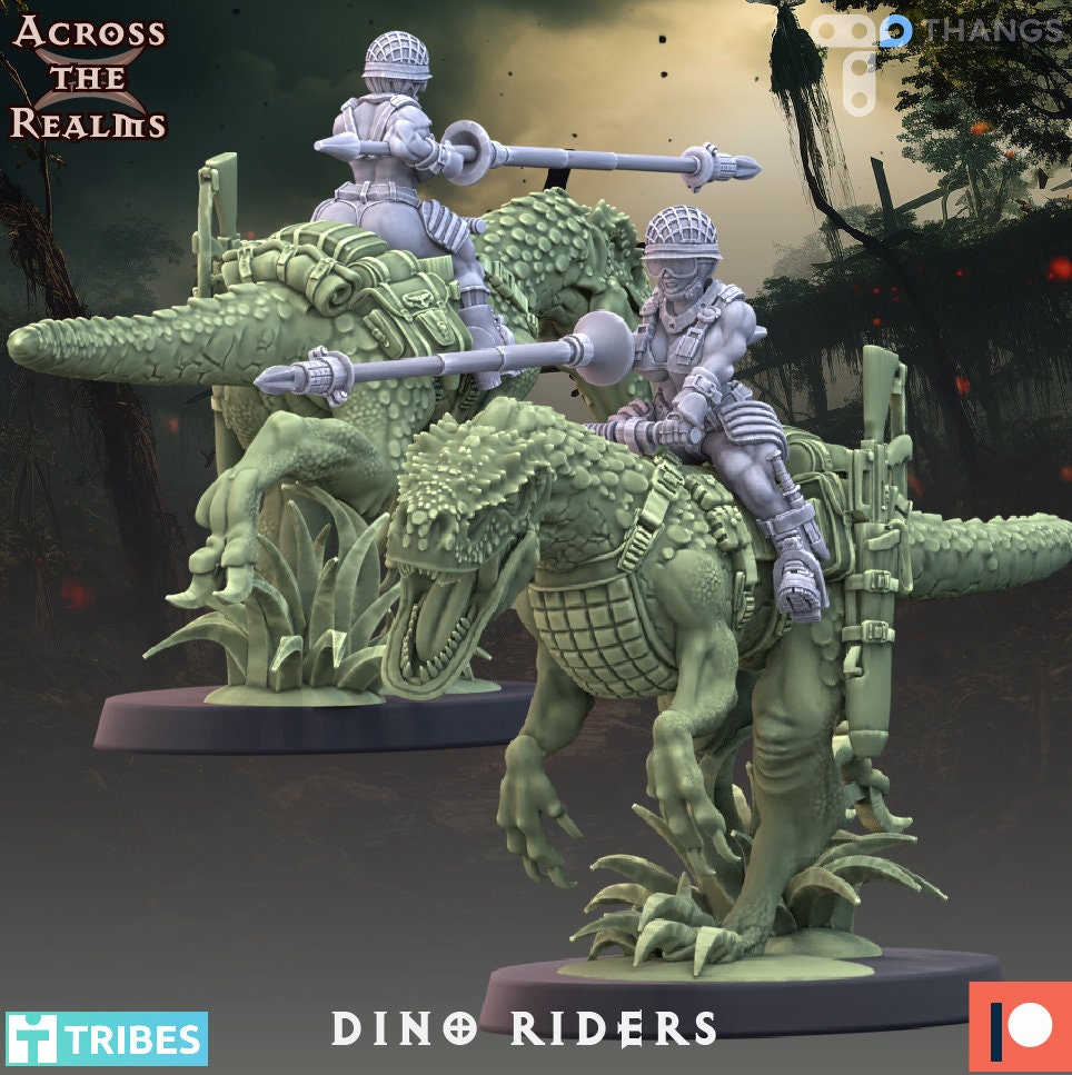 Jungle Dino Calvary by Across the Realms Miniatures