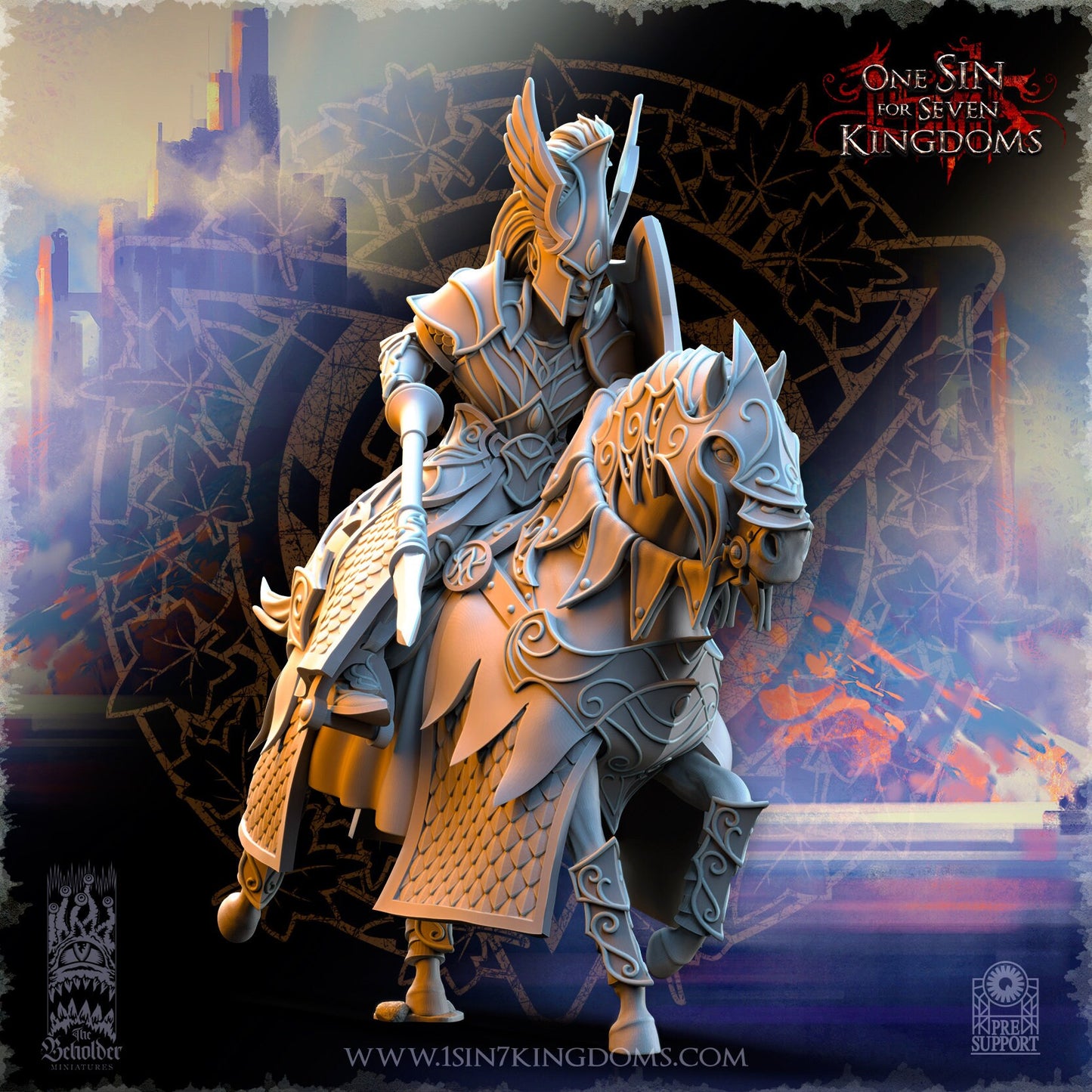 Elf Silver Knights  by Beholder Miniatures