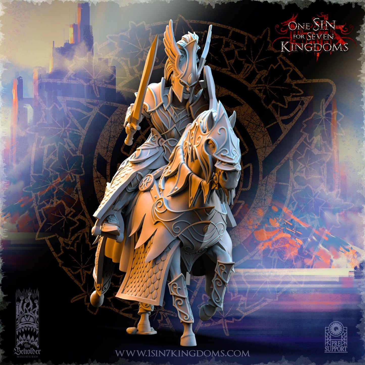 Elf Silver Knights  by Beholder Miniatures