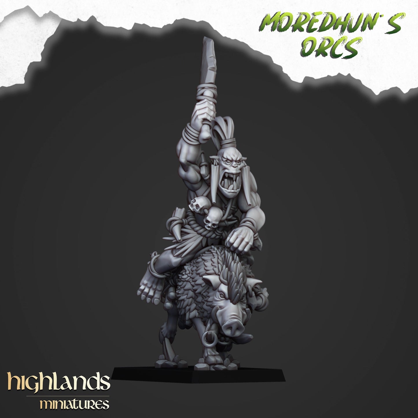 Feral Orc Boar Calvary Unit By Highland Miniatures