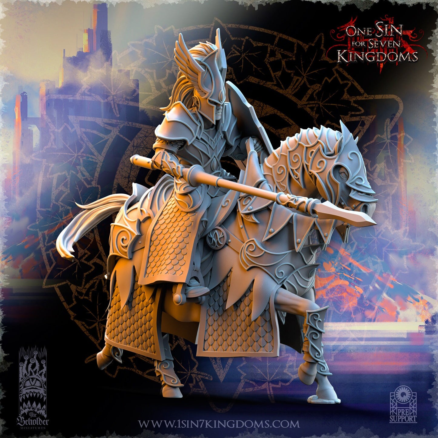 Elf Silver Knights  by Beholder Miniatures