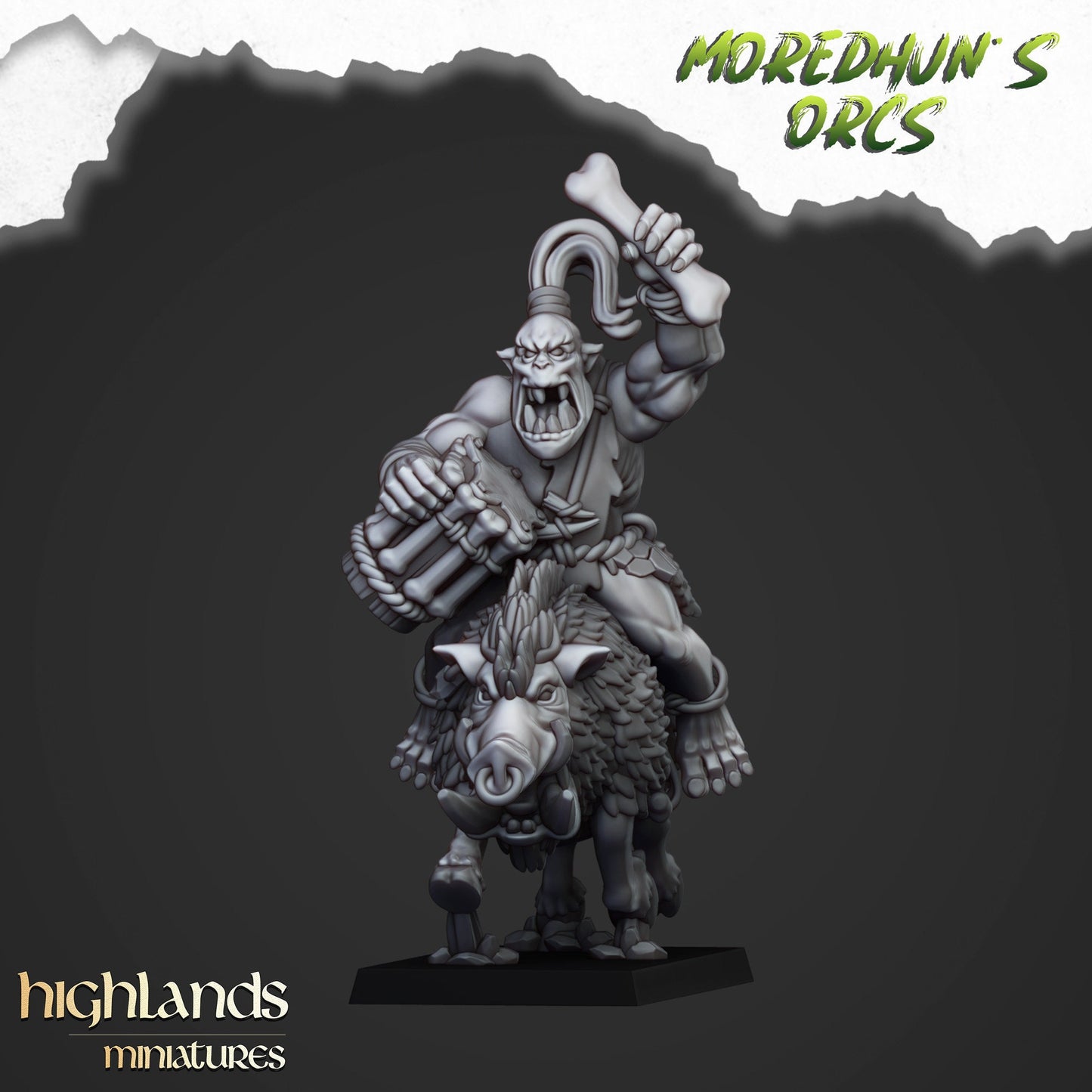 Feral Orc Boar Calvary Unit By Highland Miniatures