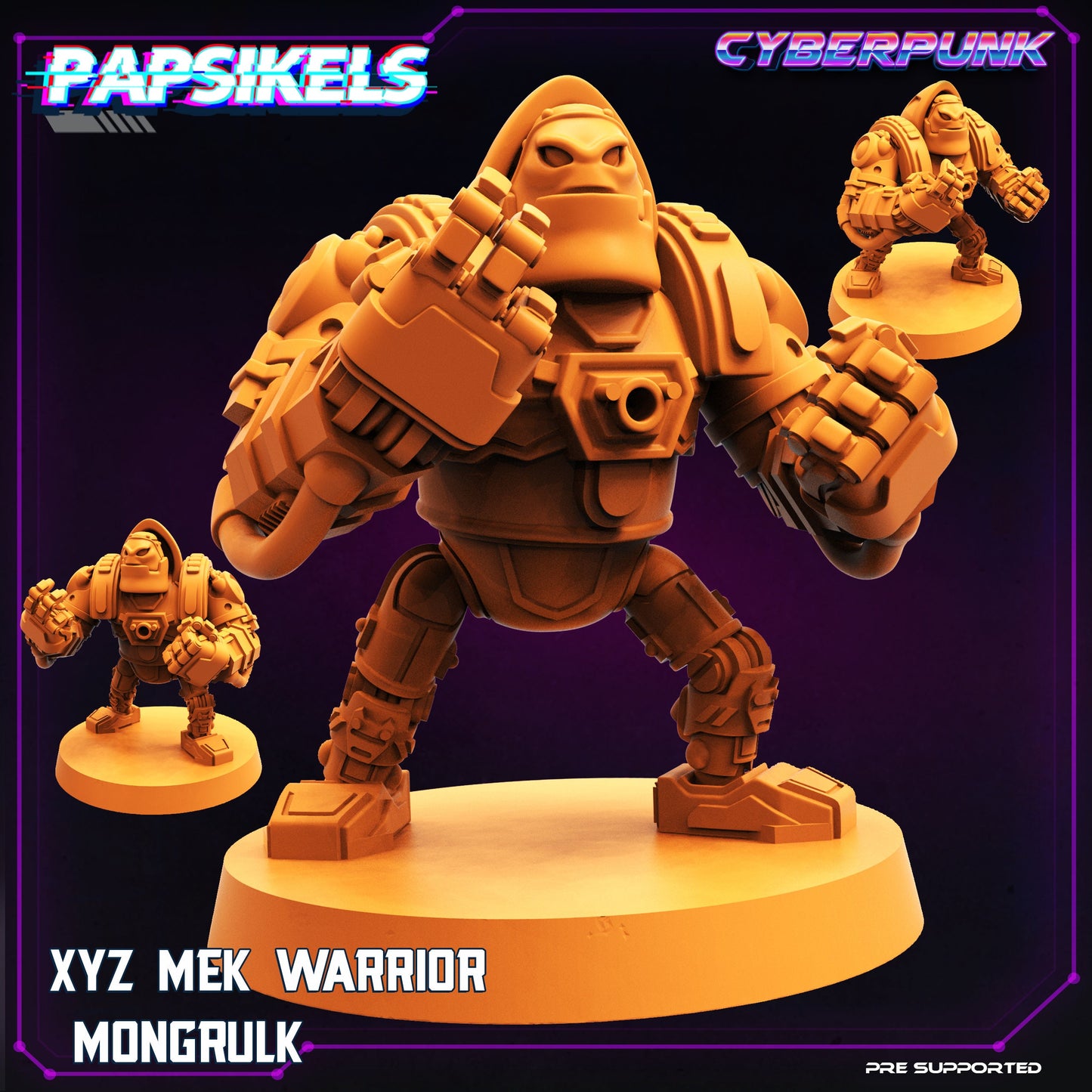 Mek Warrior Cyber Gorilla by Papsikels Cyberpunk Miniatures