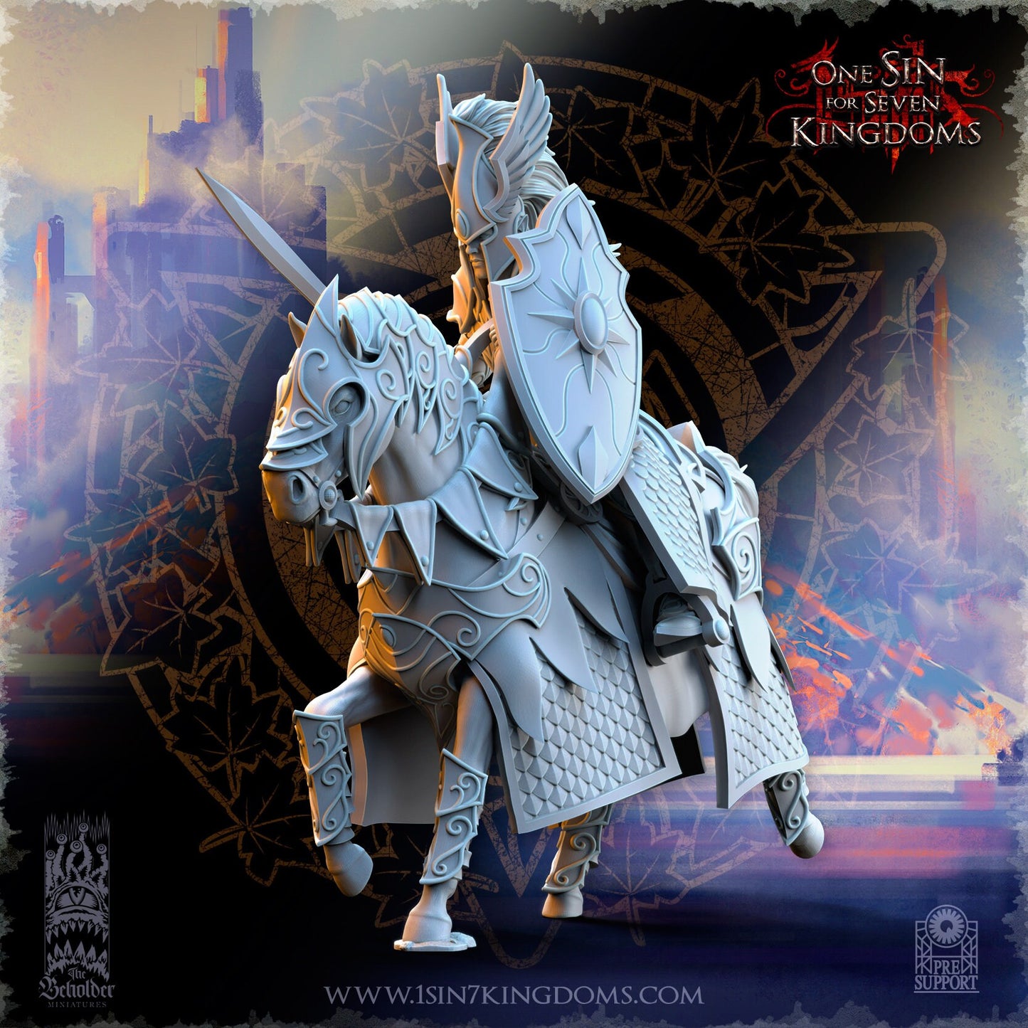 Elf Silver Knights  by Beholder Miniatures
