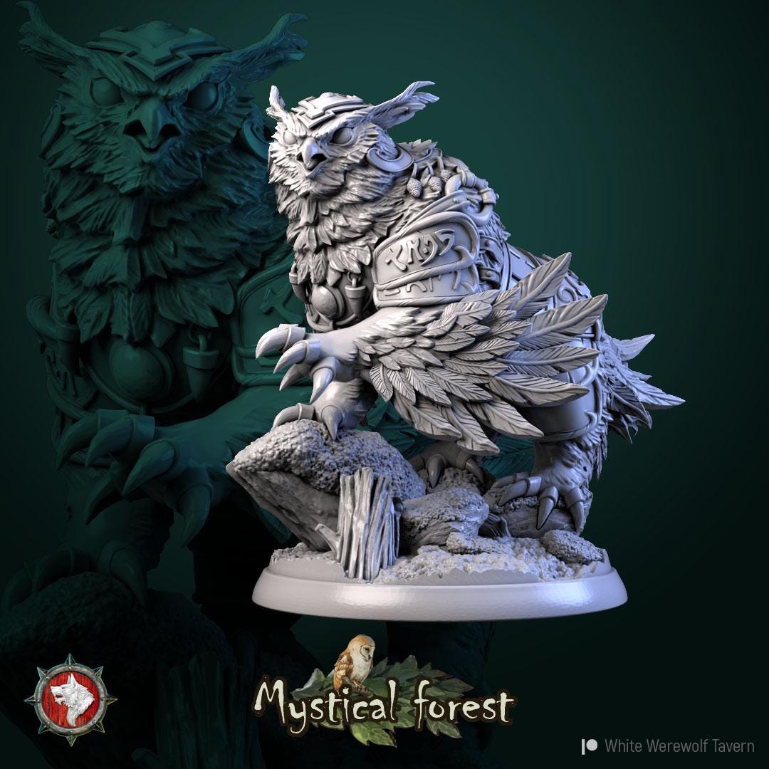 Owlbear from "Mystical Forest" by White Werewolf Tavern Miniatures