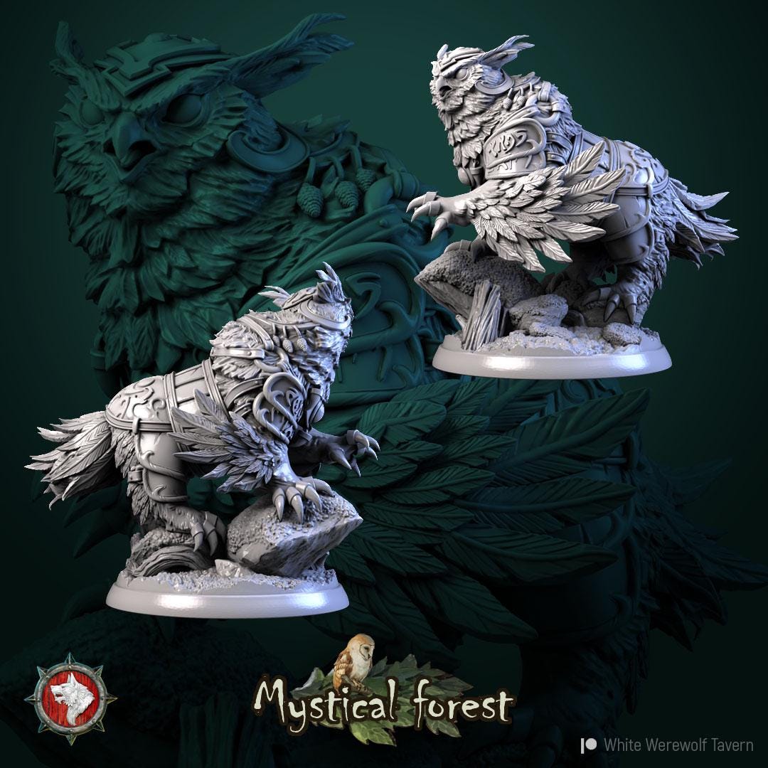 Owlbear from "Mystical Forest" by White Werewolf Tavern Miniatures