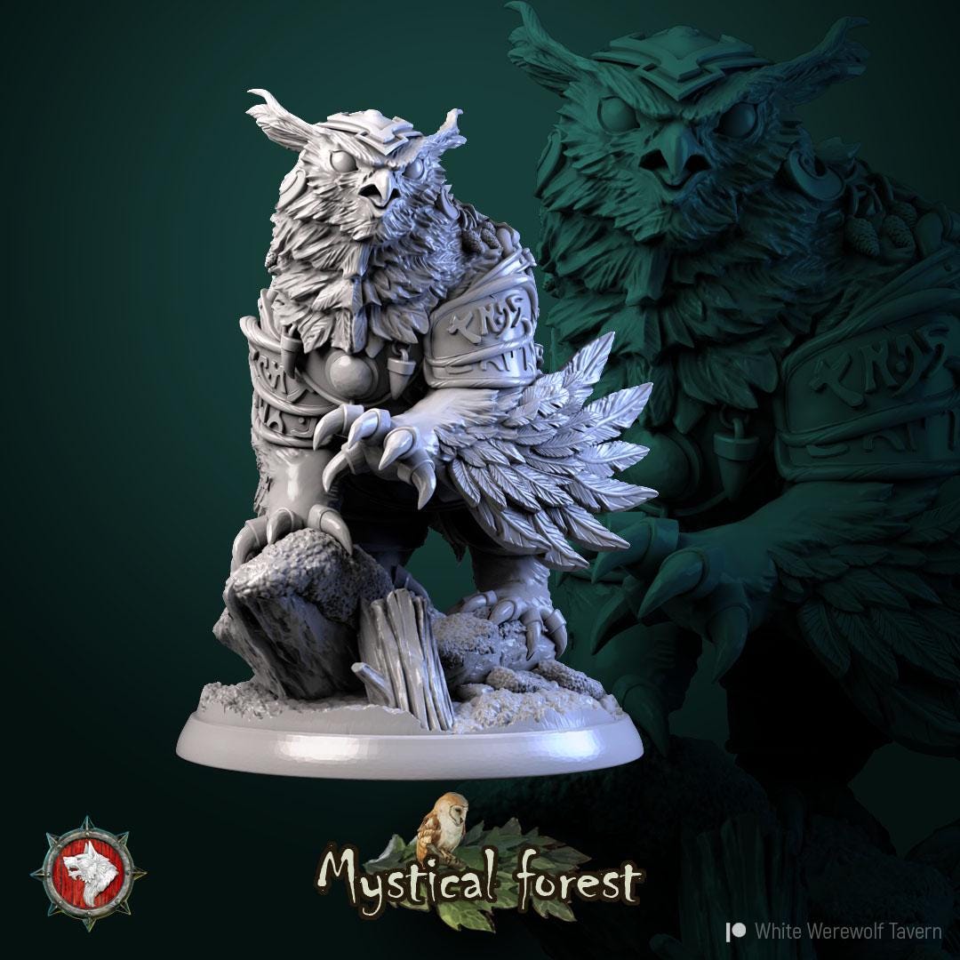 Owlbear from "Mystical Forest" by White Werewolf Tavern Miniatures