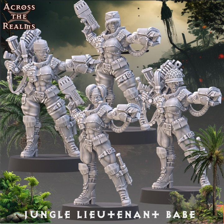 Jungle Lieutenant Babe  by Across the Realms Miniatures