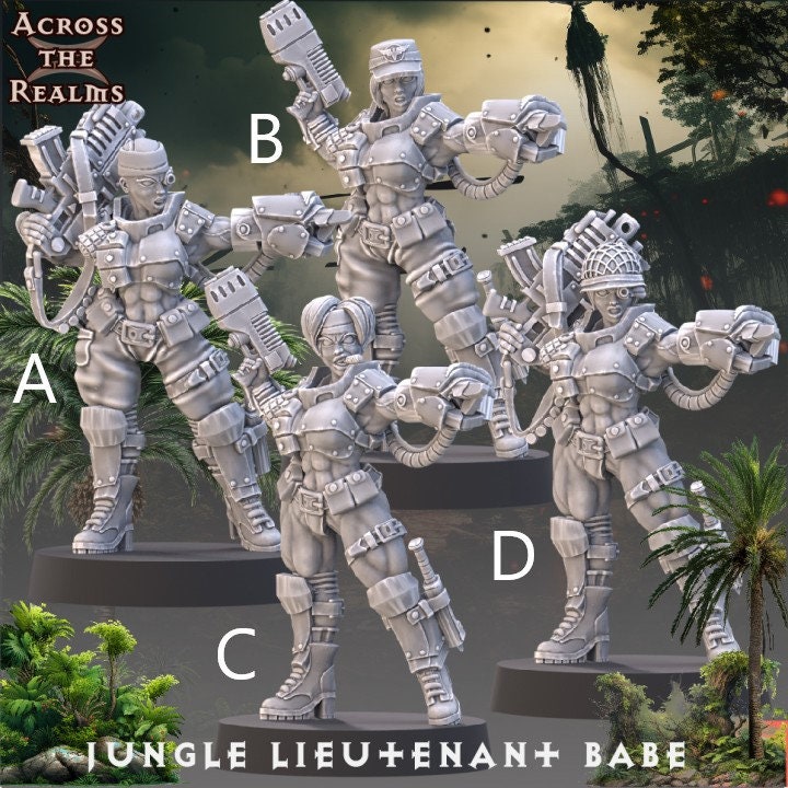 Jungle Lieutenant Babe  by Across the Realms Miniatures