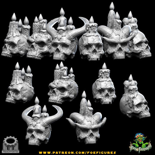 Fantasy Skull Candles Bundle by Foe Figures Miniatures