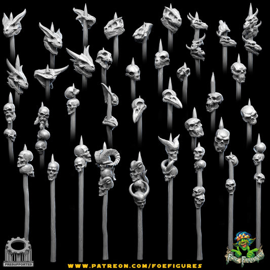 Impaled Skulls on Spikes! 36 Versions! 11 Races! by Foe Figures Miniatures