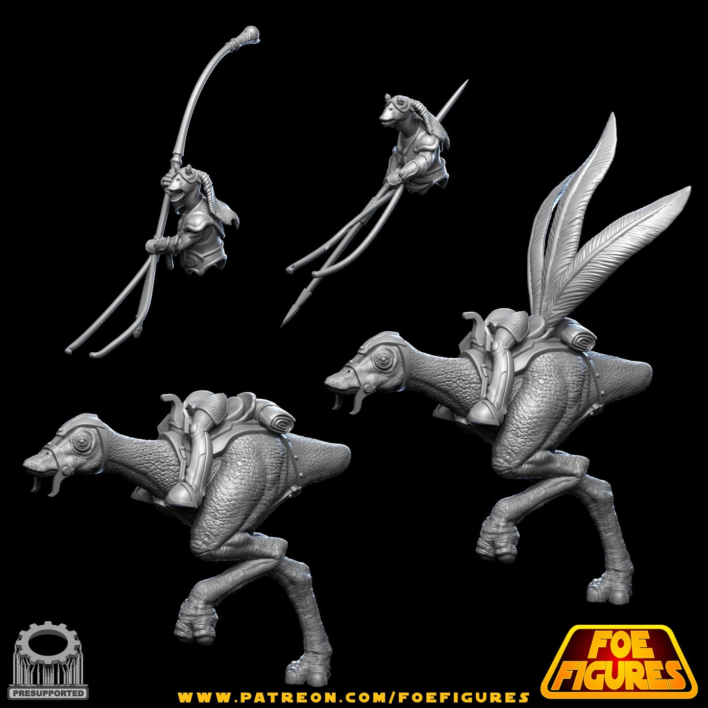 Gungan Kaadu Riders  by Foe Figures Miniatures